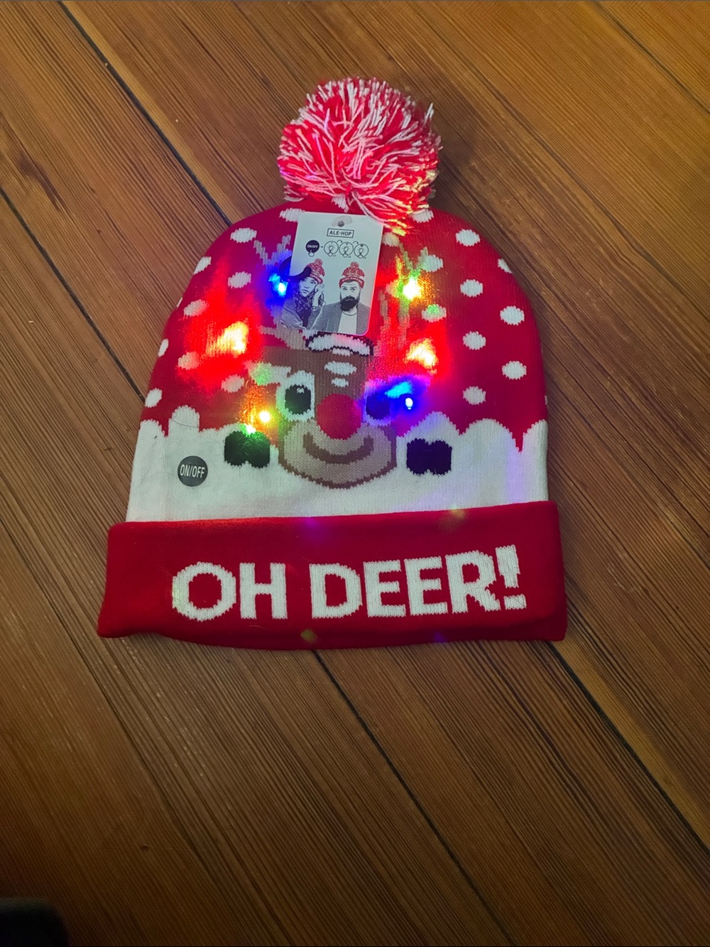 NWT Christmas light up hat